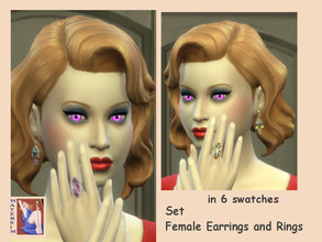 Sims 4 — ws Female Earring and Ring Set  by watersim44 — A lovely Set for your Sims. Comes in 6 swatches Teen to Elder