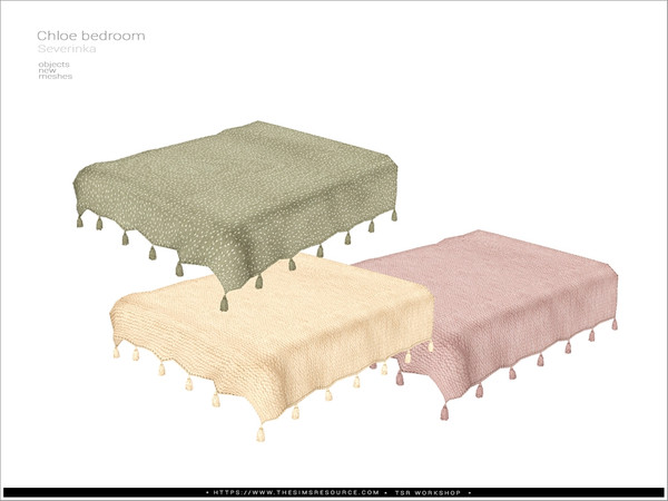 Sims 4 — [Chloe bedroom] - double bed blanket by Severinka_ — Double bed knitted blanket From the set 'Chloe bedroom'