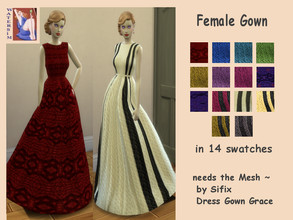 Sims 4 — ws Female Gown Wool - needs the mesh by watersim44 — A new Female Dress in wool Its a standalone recolor, of