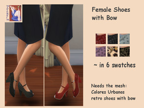 Sims 4 — ws Retro Shoes Bow 50s RC by watersim44 — Its a standalone recolor of Colores Urbanos Shoes and you will need