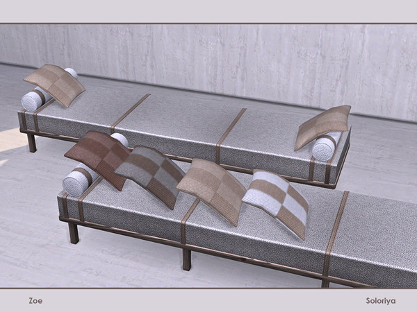 Sims 4 — Zoe. Sofa Pillows by soloriya — Sofa pillows. Part of Zoe set. 4 color variations. Category: Decorative -
