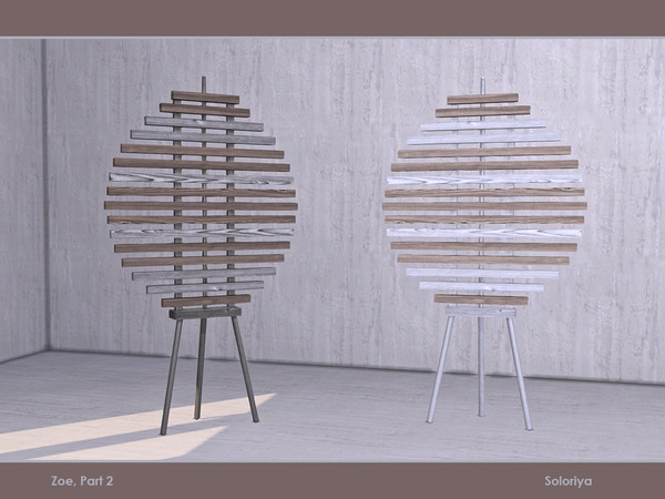 Sims 4 — Zoe, part 2. Floor Sculpture by soloriya — Wooden floor sculpture. Part of Zoe Part 2 set. 2 color variations.