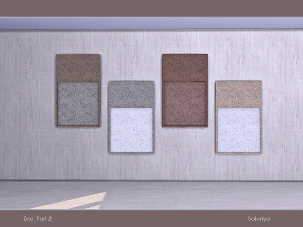 Sims 4 — Zoe, part 2. Wall Sculpture by soloriya — Wall sculpture. Part of Zoe Part 2 set. 4 color variations. Category:
