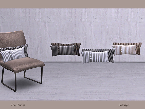 Sims 4 — Zoe, part 3. Armchair Pillows by soloriya — Armchair pillows. Part of Zoe Part 3 set. 3 color variations.