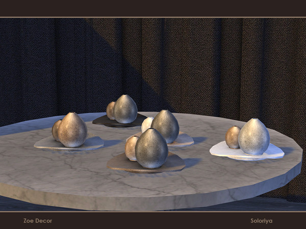 Sims 4 — Zoe Decor. Plate and Vases by soloriya — Plate and vases. Part of Zoe Decor set. 5 color variations. Category: