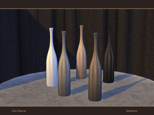 Sims 4 — Zoe Decor. Vase, v1 by soloriya — Vase, version 1. Part of Zoe Decor set. 5 color variations. Category: