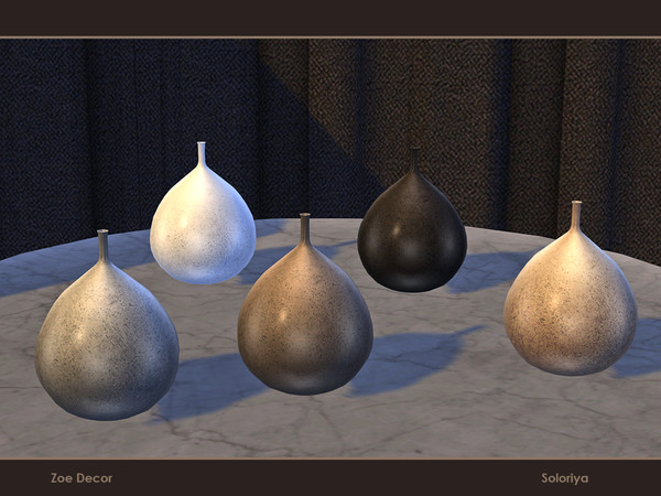 Sims 4 — Zoe Decor. Vase, v3 by soloriya — Vase, version 3. Part of Zoe Decor set. 5 color variations. Category: