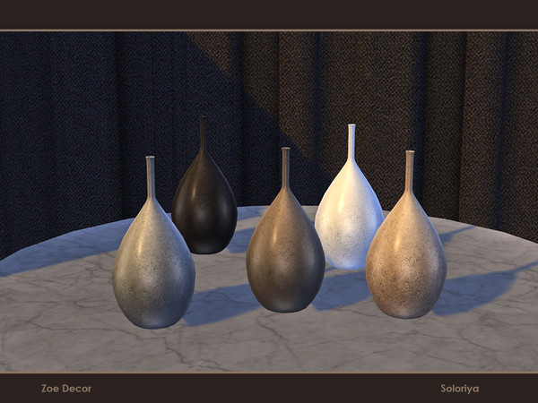 Sims 4 — Zoe Decor. Vase, v4 by soloriya — Vase, version 4. Part of Zoe Decor set. 5 color variations. Category: