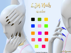 Sims 4 — LJH Nails by XxThickySimsxX — Contains 12 Colors Need mesh to work in game 2 different types of designs hand