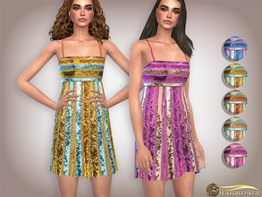 Sims 4 — Allover Glittering Sequin Midi Dress by Harmonia — Mesh By Harmonia 5 color Please do not use my textures.
