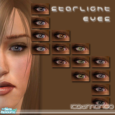 Sims 2 — Starlight Eye Collection by IcedMango — Starlight eyes - clear looking Iris with a light reflection. With