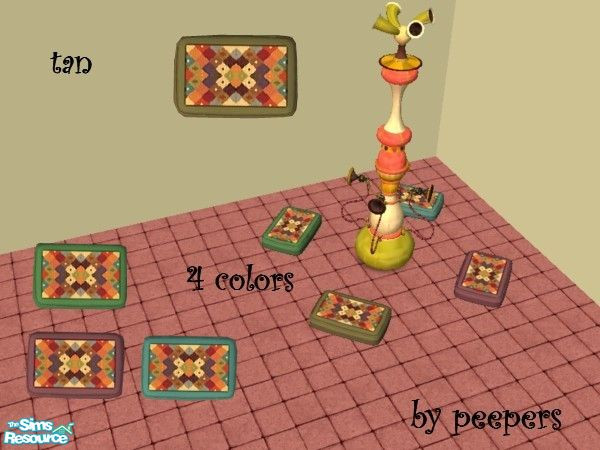Sims 2 — leslie_squares on tan pad11226 - Indivi by peepers42 — different colors with squares on pads that go with the