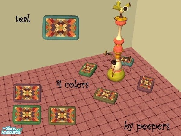 Sims 2 — leslie_squares on teal pad11226  by peepers42 — different colors with squares on pads that go with the bubble