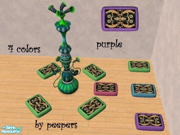 Sims 2 — leslie_art design pad on purple11226 -  by peepers42 — different colors with design on pads that go with the