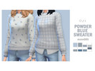 Sims 4 — Powder Blue Sweater by moon085 — base game sweater recolor - Base Game Compatible - 8 Swatches - Teen - Elder