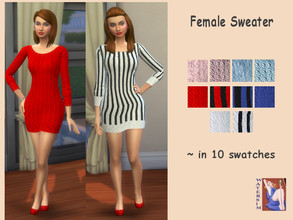 Sims 4 — ws Female Wool Sweater by watersim44 — Female Wool Sweater ~ Comes in 10 swatches ~ Costum thumbnail ~ Teen to