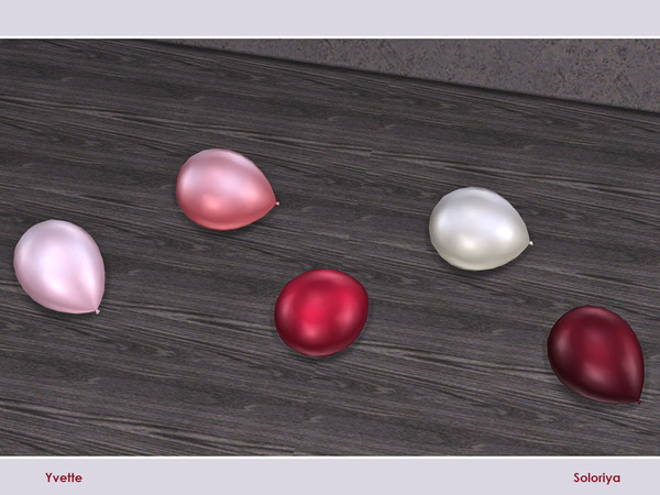 Sims 4 — Yvette. Balloon, v2 by soloriya — Balloon. Part of Yvette set, 5 color variations, category: Decorative -