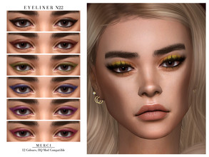 Sims 4 — Eyeliner N22 by -Merci- — New Eyeliner for Sims4 -Eyeliner for both genders and teen-elder. -No allow for