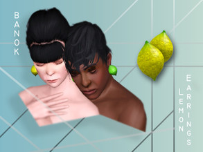 Sims 3 — Lemon Earrings(F&M) by Banok — My first own mesh! I hope you like it^^ -for Female and Male ( the man want