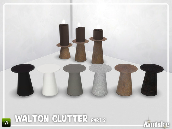 Sims 4 — Walton Clutter Candleholder B by Mutske — This candleholder is part of the Walton Clutter Set, with a slot to
