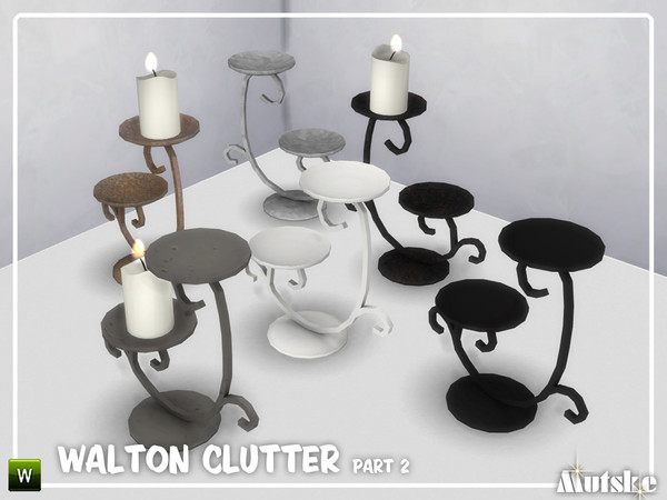 Sims 4 — Walton Clutter Candleholder D by Mutske — This candleholder is part of the Walton Clutter Set, with a slot to