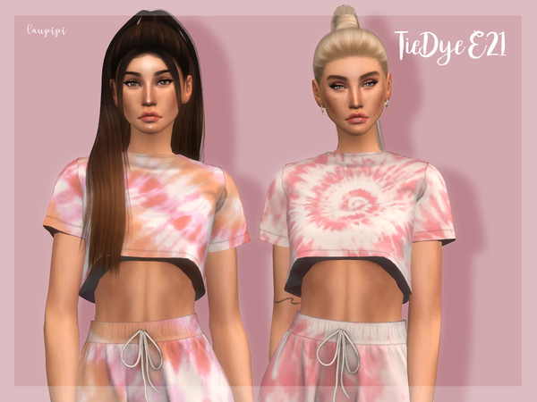 Sims 4 — TieDye T-Shirt - TP395 by laupipi2 — New tie dye T-Shirt! Enjoy Custom mesh, all LODs Base game compatible 12