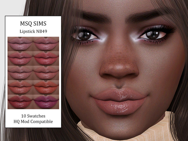 Sims 4 — Lipstick NB49 by MSQSIMS — - Base Game - Teen-Elder - Female - 10 Swatches - EA Slider Opacity Compatible - HQ