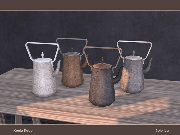 Sims 4 — Xenia Decor. Teapot by soloriya — Teapot. Part of Xenia Decor set. 4 color variations. Category: Decorative -
