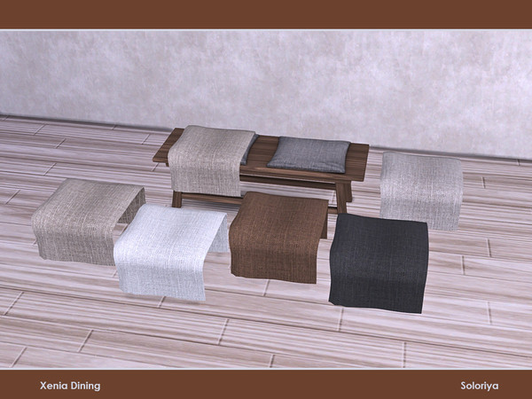 Sims 4 — Xenia Dining. Loveseat Blanket by soloriya — Loveseat blanket. Part of Xenia Dining set. 4 color variations.