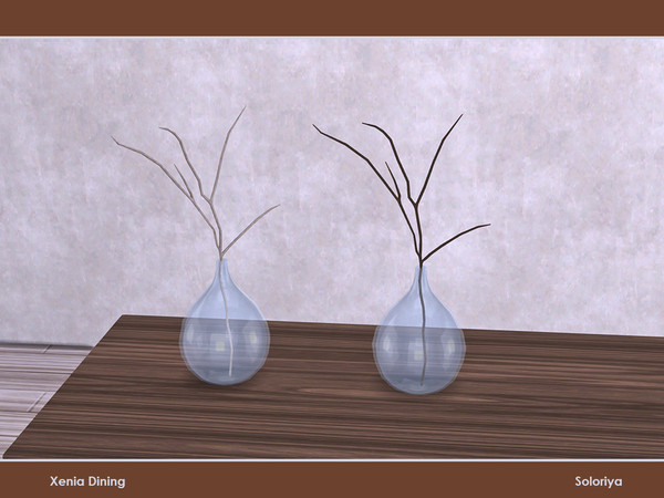 Sims 4 — Xenia Dining. Plant by soloriya — Plant in a glass vase. Part of Xenia Dining set. 4 color variations. Category: