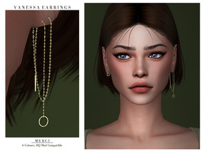 Sims 4 — Vanessa Earrings by -Merci- — New accessories for Sims4! -For female, teen-elder. -All LODs. -No allow for