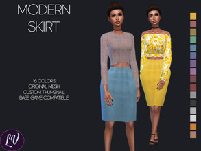 Sims 4 — Modern Skirt Vol.18 by linavees — 16 colors Original Mesh Custom thumbnail Base game compatible Happy simming!