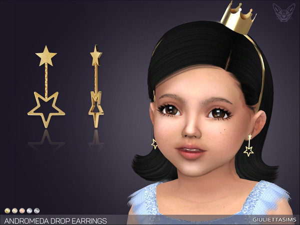 Sims 4 — Andromeda Drop Earrings For Toddlers by feyona — * 5 swatches * Base game compatible, feminine style choice,