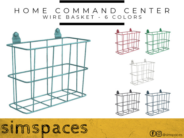 Sims 4 — Home Command Center - Wire Basket by simspaces — A great wall-mounted wire basket for all those random things