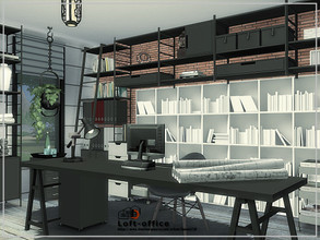 Sims 4 — Loft - office room by Danuta720 — $13734 Size: 6x5 Shrot wall CC's needed for this Room - Read in the Required