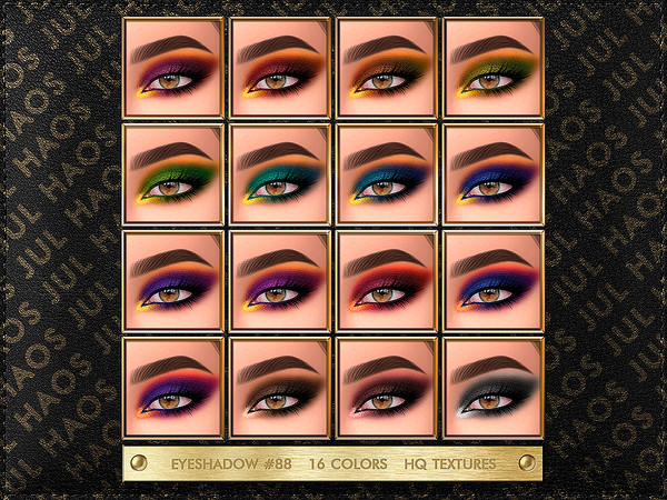 Sims 4 — [PATREON] EYESHADOW #88 by Jul_Haos — OPEN ACCESS - CATEGORY: EYESHADOW - COLORS: 16 - GENDER: FEMALE - HQ