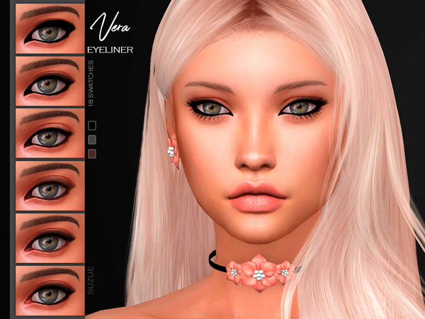 Sims 4 — Vera Eyeliner N12 by Suzue — F. Updated (2021) -18 Swatches -For Female and Male (Teen to Toddler) -HQ