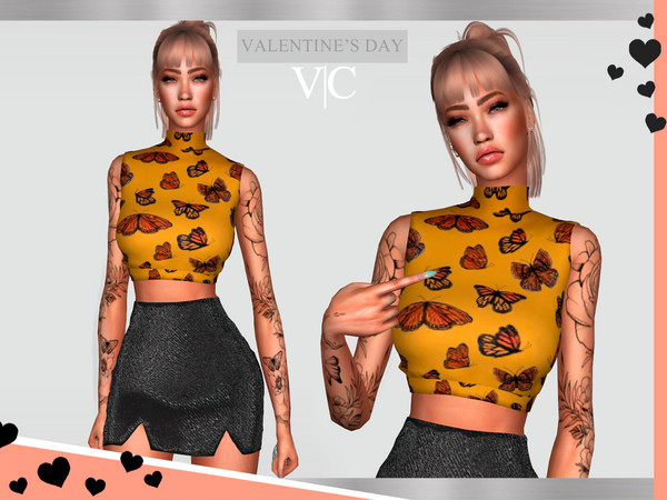 Sims 4 — Top Valentine's Day II - VI by Viy_Sims — New Mesh!! Unic Color Compatible with HQ mode