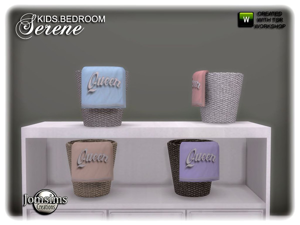 Sims 4 — Serene kids bedroom round basket decoration by jomsims — Serene kids bedroom round basket decoration