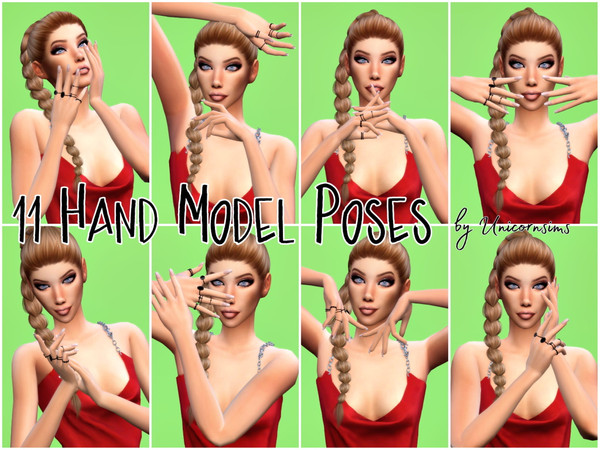 Sims 4 — Hand Model Poses by Un1con35 — -11 Ingame Poses -Inclusive all in one Teleporter and Poseplayer needed. Visit my