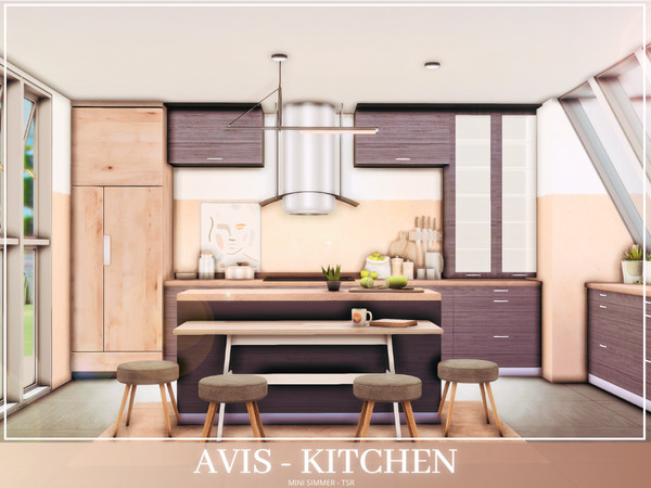 Sims 4 — Avis Kitchen by Mini_Simmer — Room type: Kitchen Size: 6x5 Price: $15,262 Wall Height: Short