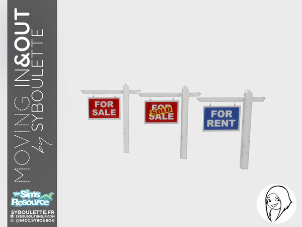 Sims 4 — Moving in & out - Sold sign by Syboubou — A fore sale/sold/for rent house sign to put outside of the house