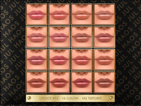 Sims 4 — [PATREON] LIPSTICK #96 by Jul_Haos — OPEN ACCESS - CATEGORY: LIPSTICK - COLORS: 16 - GENDER: FEMALE - HQ