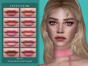 Sims 4 — Lipstick N44 by -Merci- — New Lipstick for Sims4! -Lipstick for both genders and teen-elder. -No allow for