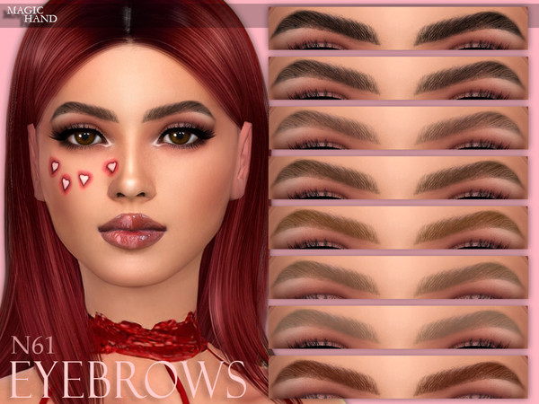 Sims 4 — [MH] Eyebrows N61 by MagicHand — --12 available colors-- --Compatible with HQ settings-- --CAS thumbnail--