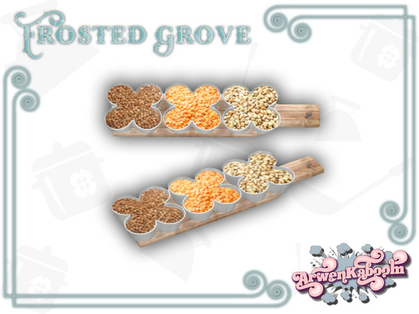 Sims 4 — Frosted Grove - Clover Bowls by ArwenKaboom — Base game bowls in 7 recolors. You can find all items by searching