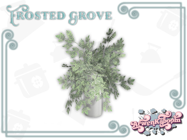 Sims 4 — Frosted Grove - Plant by ArwenKaboom — Base game table plant in 12 recolors. You can find all items by searching