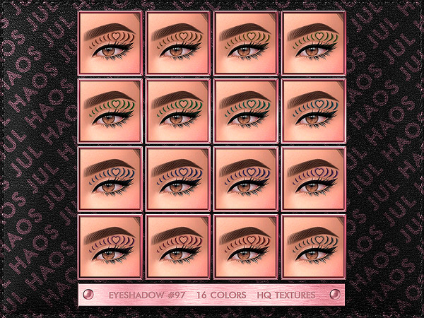 Sims 4 — [PATREON] EYESHADOW #97 by Jul_Haos — OPEN ACCESS - CATEGORY: EYESHADOW - COLORS: 16 - GENDER: FEMALE - HQ