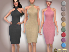 Sims 4 — Cut-Out Wool Knit Midi Dress by Harmonia — Mesh by Harmonia 12 color Please do not use my textures. Please do