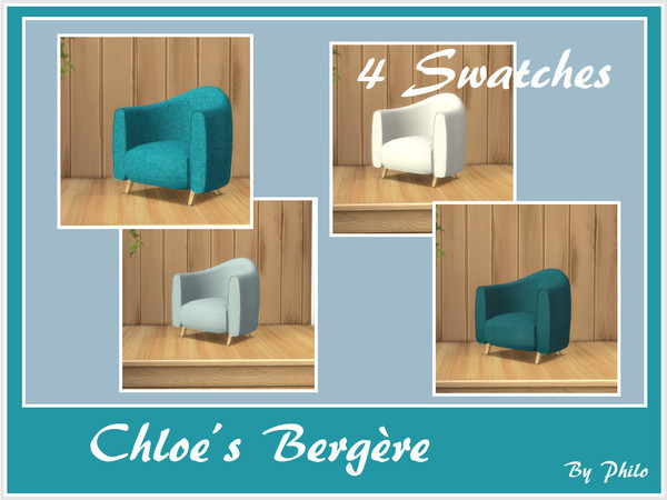 Sims 4 — Chloe's Bergere [Mesh Required] by philo — This bergere is part of Chloe's Living.